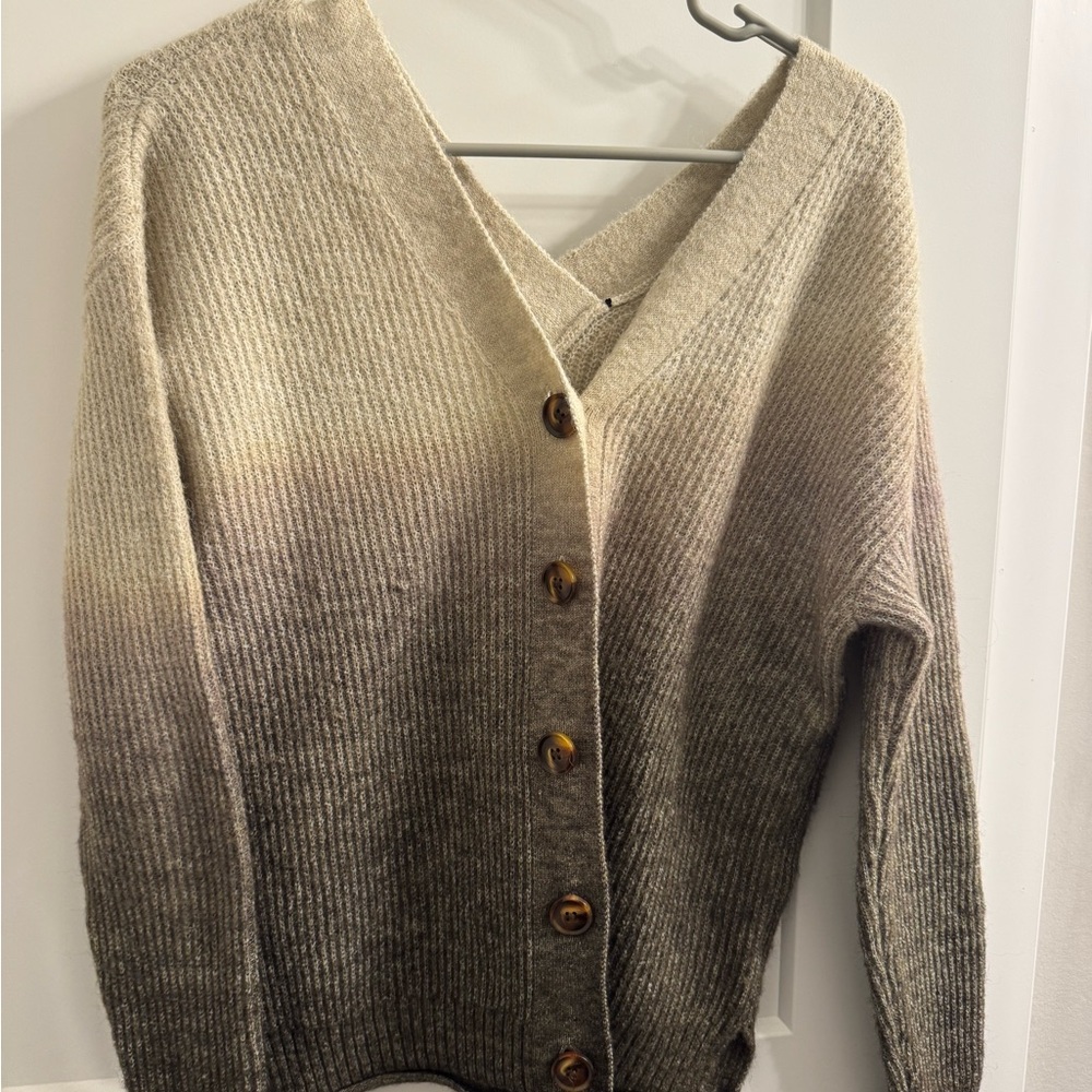 Gradient Beige and Brown Women's Sweater